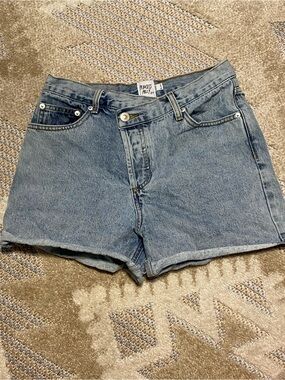 Princess Polly high waisted denim cut off shorts